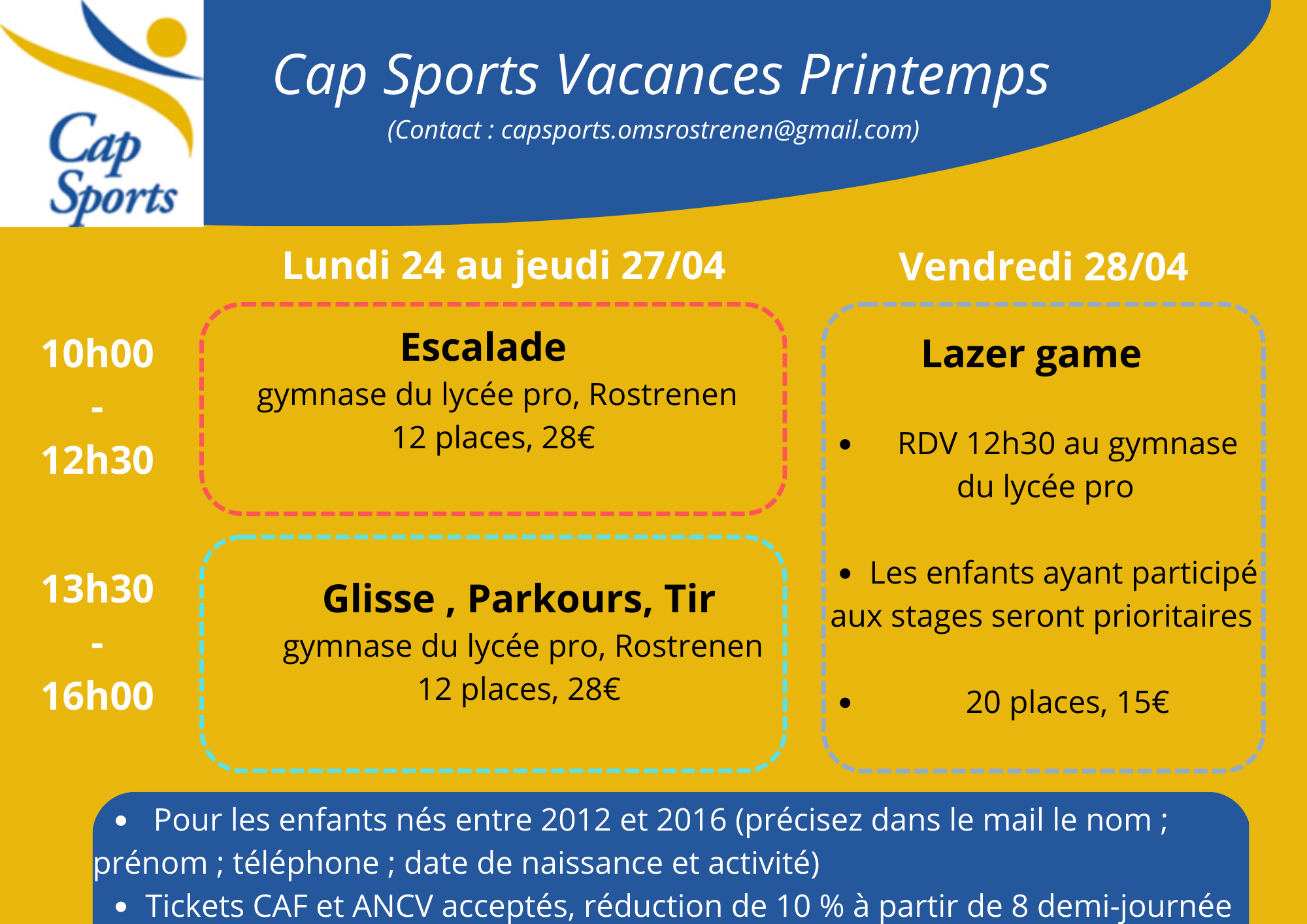 Cap Sports Vacances Printemps 1