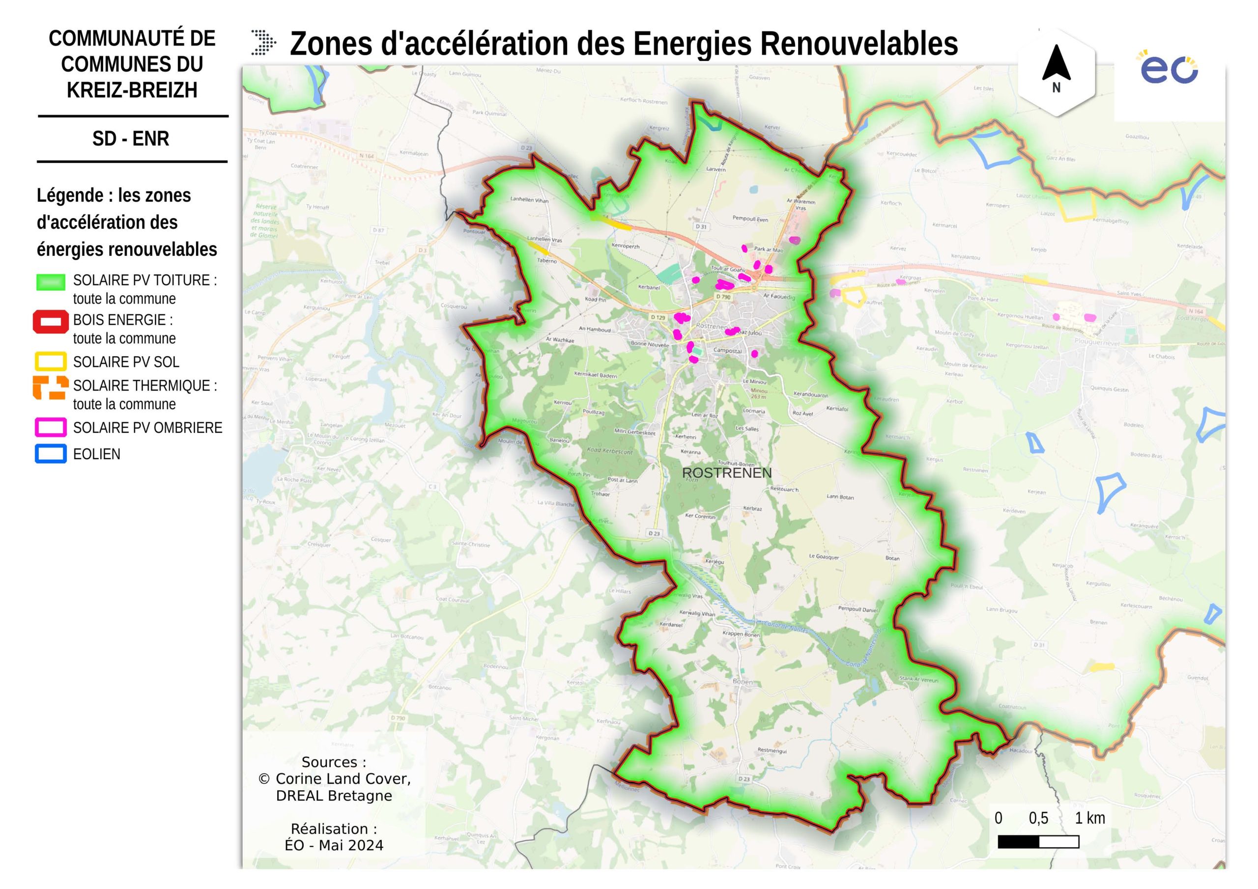 Carte ZAEnR Rostrenen